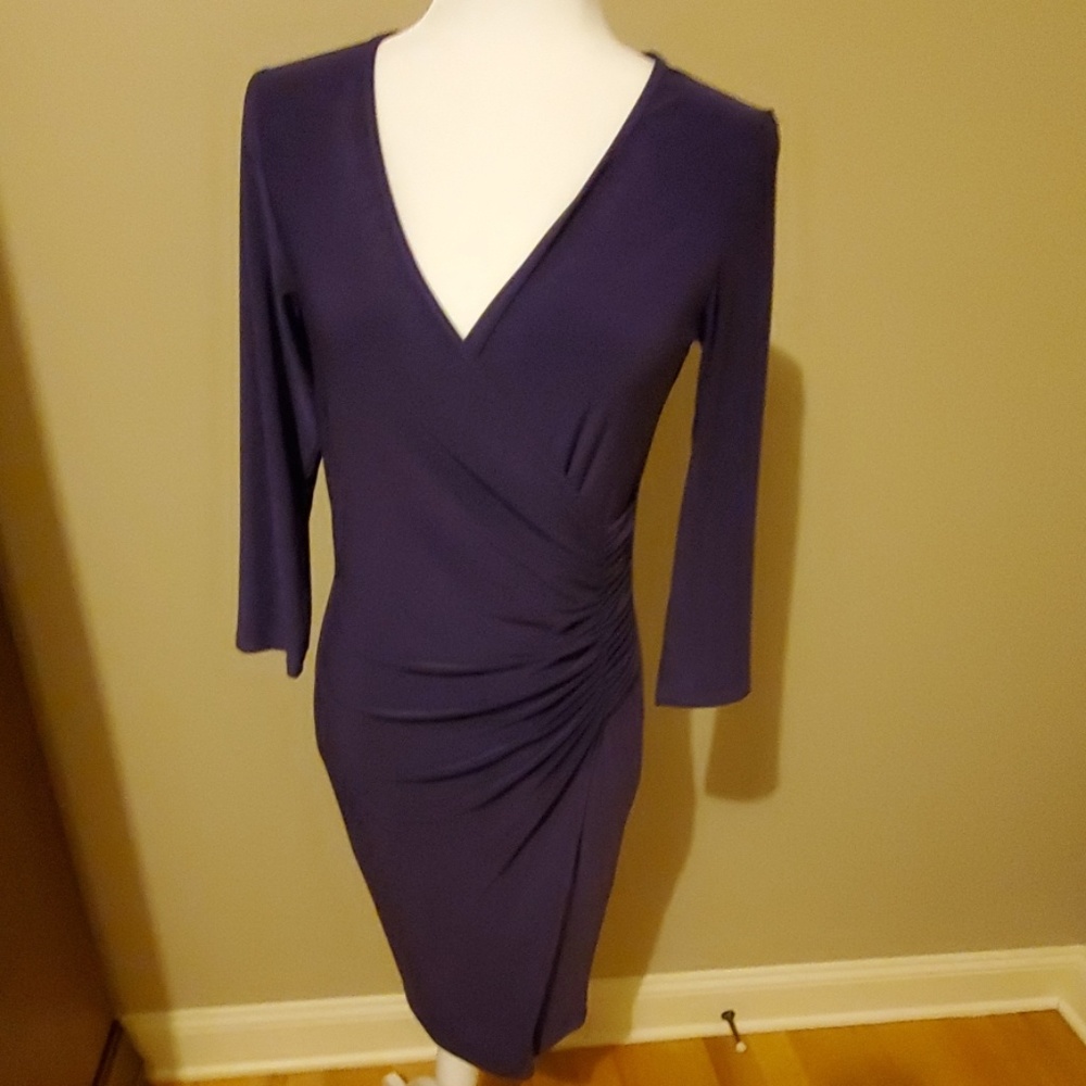 Purple wrap dress (stretch fabric)